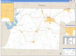 Obion County, TN Wall Map Basic Style by MarketMAPS