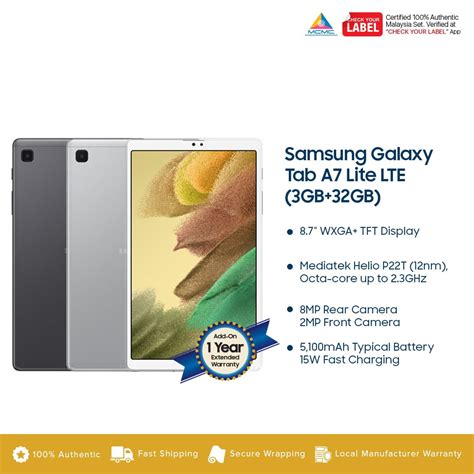 Samsung Galaxy Tab A7 Lite LTE (T225) Price In Malaysia