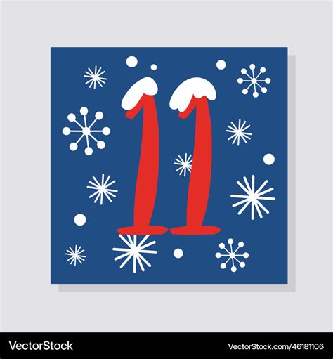 Advent calendar with number 11 Royalty Free Vector Image