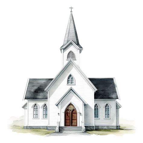 Premium AI Image | a drawing of a church with a cross on the top.