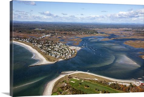 PIne Point Beach, Scarborough, Maine, USA - Aerial Photograph Wall Art ...