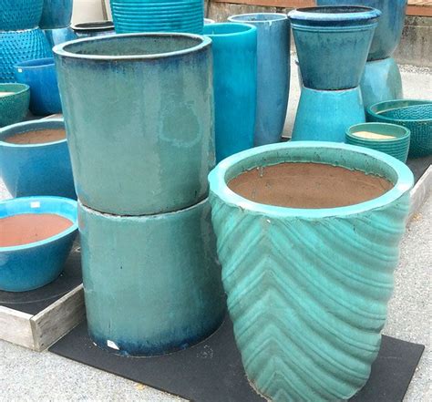More ceramic pots in teal and other blues, at Swansons. | Ceramic pots, Ceramics, Rooftop garden