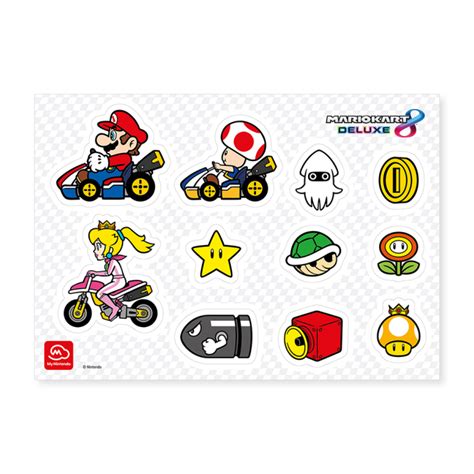 Mario Kart 8 Deluxe Sticker Sheet (Mario, Toad & Princess Peach)