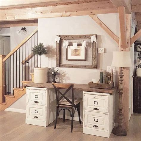 34 Gorgeous Rustic Office Decor Ideas Rustic Office Decor, Farmhouse ...