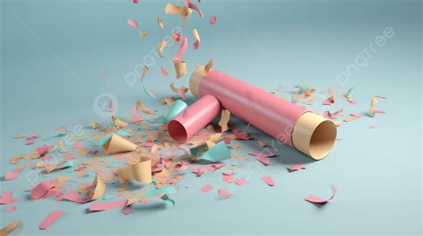 Colorful Flying Confetti In Pastel Birthday And Anniversary Party Popper 3d Rendered Image ...