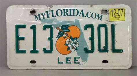 License Plate, Florida, 1968-1969, State Motto: Sunshine