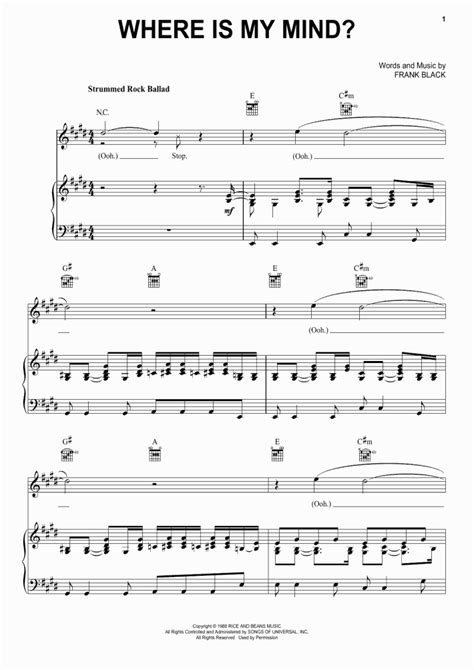 Where Is My Mind? Piano Sheet Music | OnlinePianist