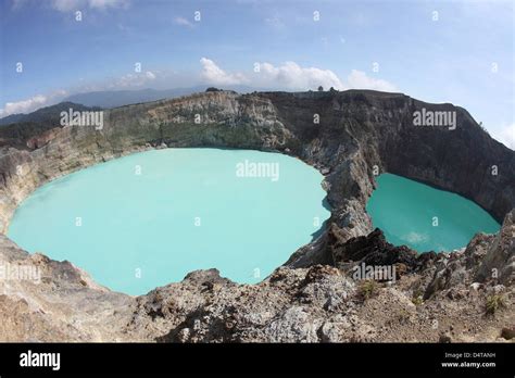 Colourful crater lakes of Kelimutu volcano, Flores Island, Indonesia ...