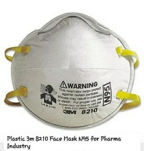 Plastic White 3M N 8210 Safety Face Mask (Corona Virus) for Pharma Industry at Rs 120/piece in ...