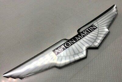 1x Silver Aston Martin Wings Logo 3D Domed Sticker. Size 120x26mm. | eBay