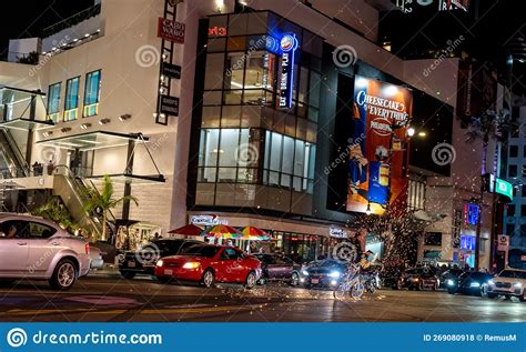 Hollywood Boulevard Nightlife, in the Best Light. Editorial Stock Photo - Image of light ...