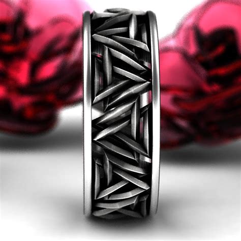 Valknut Knot Viking Silver Ring Set, Viking Wedding Ring Set, Sterling ...