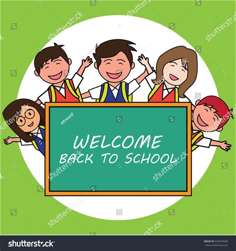 Welcome Back School Cartoon Concept Vector Stock Vector (Royalty Free) 645473038 | Shutterstock