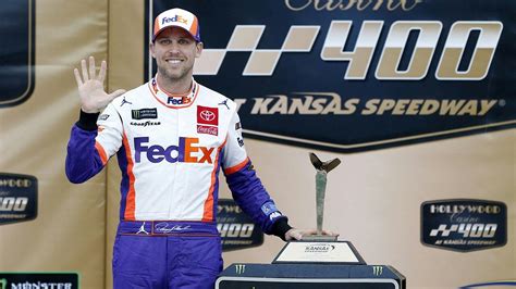 Kansas 2019 Playoffs: Denny Hamlin gets the trophy | Denny hamlin ...