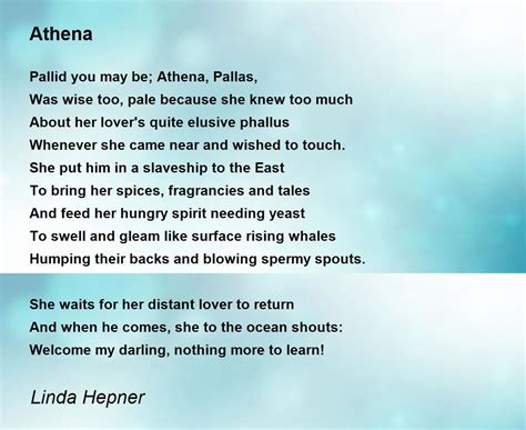 Athena - Athena Poem by Linda Hepner