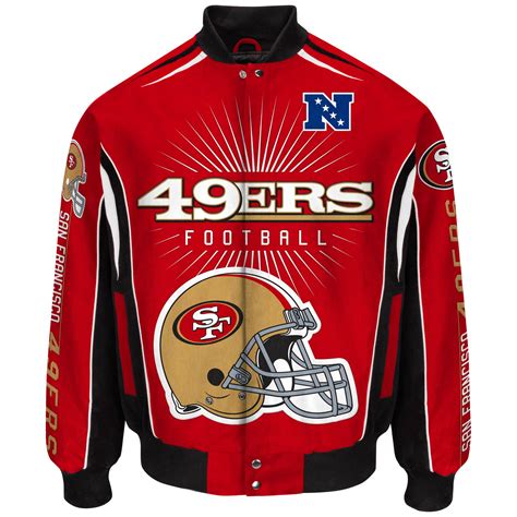 Men's G-III Sports by Carl Banks Scarlet San Francisco 49ers Burst Cotton Twill Jacket