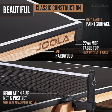 JOOLA Madeira Indoor Table Tennis Table - Wood & Steel Contemporary ...
