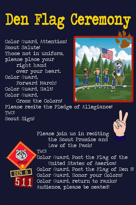 Cub Scout Flag Ceremony Printable