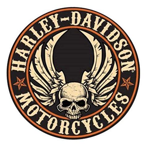 Harley-Davidson Embossed Flying Skull Button Round Tin Sign, 14 inch 2011281 | Harley davidson ...