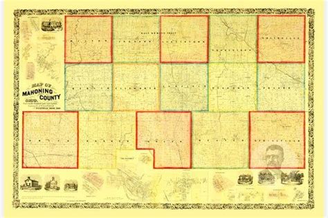 Mahoning County Ohio Map 1860 Old Map of Mahoning County - Etsy ...