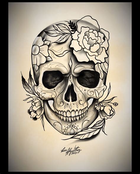 Pin on Couples tattoos skull sugar