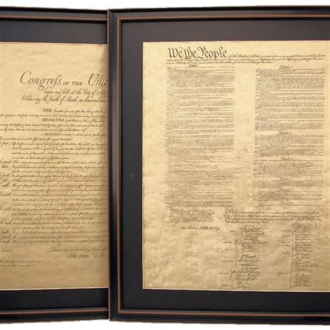 Poster Size Framed Constitution Bill of Rights & Declaration - Etsy