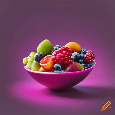 Magenta bowl filled with fruit