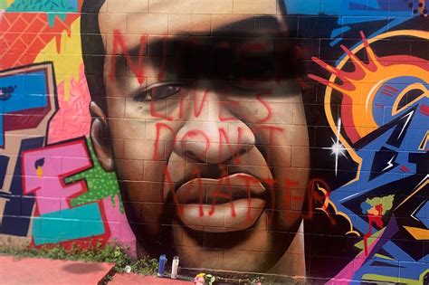 George Floyd mural vandalized by 'some knucklehead': cops