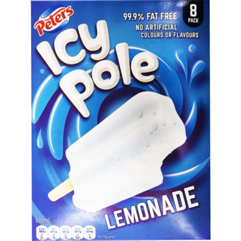 Peters Icy Pole Lemonade Ice Blocks 8 Pack 600ml - Drakes Online Shopping | Findon