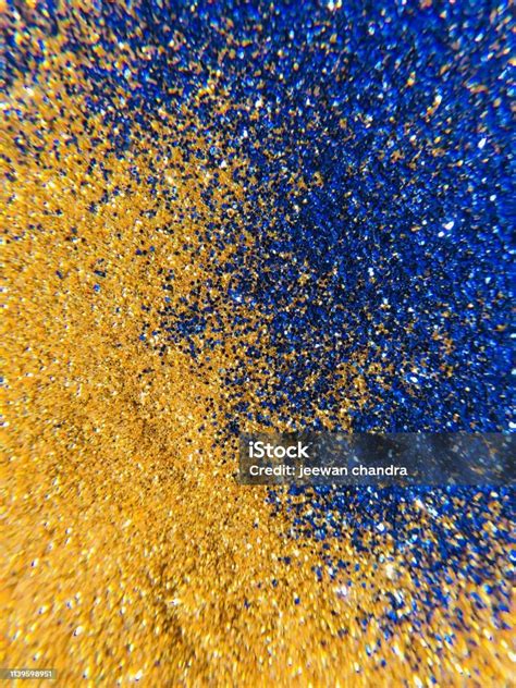 Gold Blue Glitter Background Stock Photo - Download Image Now ...