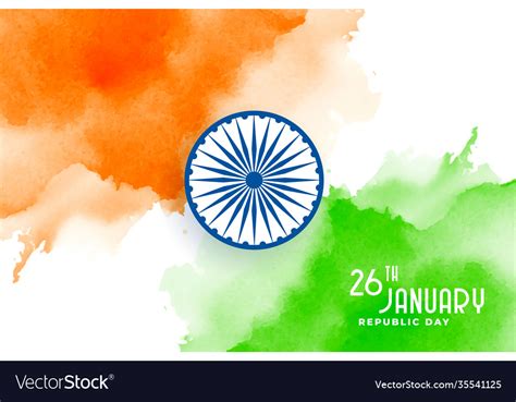 Happy republic day india creative watercolor Vector Image