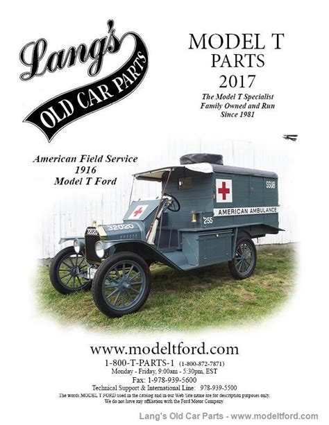 Model T 2017 Lang's Old Car Parts Catalog, CATALOG