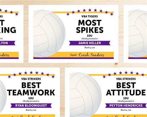 Editable Volleyball Award Certificates INSTANT DOWNLOAD | Etsy | Certificate templates, Good ...