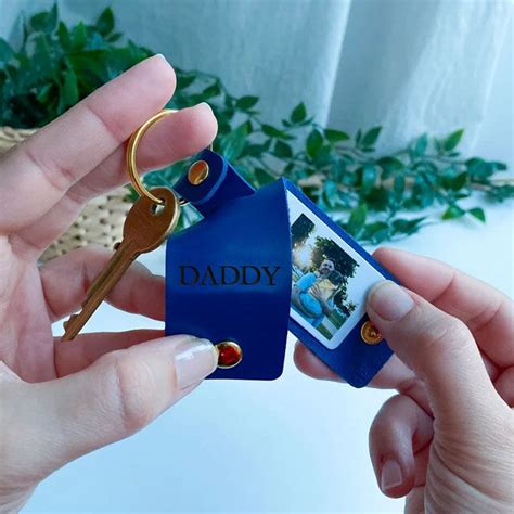 Personalized Mini Photo Keychain Father's Day Gift - Drawelry.com