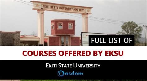 Ekiti State University EKSU Courses & Programmes - Oasdom