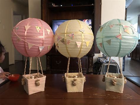 Paper lantern hot air balloon centerpiece. | Diy hot air balloons, Hot air ballon baby shower ...