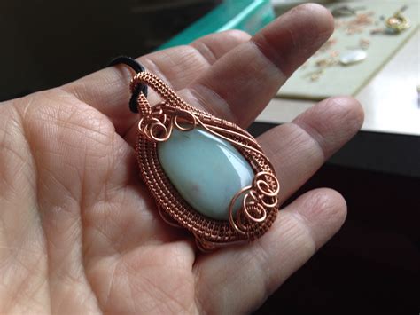 Woven Copper Wire Pendant with Amazonite Stone — Jewelry Making Journal