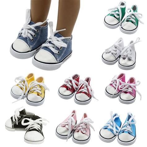 New Style Canvas Shoes Doll Fashion Sneakers 18 Inch Doll Shoelace ...