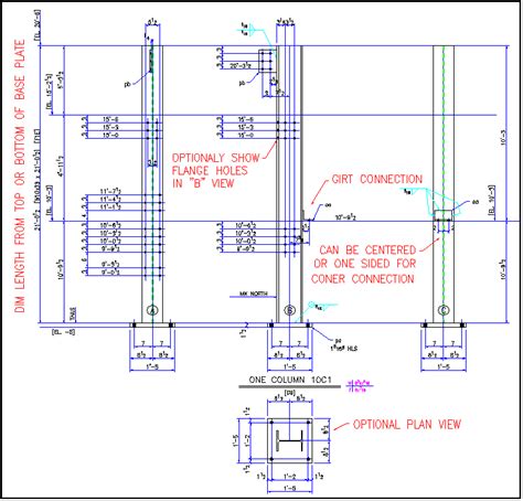 Sample Column detail for AutoSD Steel Detailing