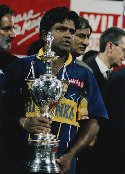 Arjuna Ranatunga and Asanka Gurusinha celebrate after winning the World ...