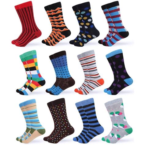 Gallery Seven - Gallery Seven Mens Dress Socks - Funky Colorful Socks for Men - 12 Pack ...