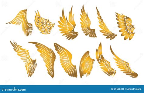 Golden wings stock illustration. Illustration of symbol - 39628315