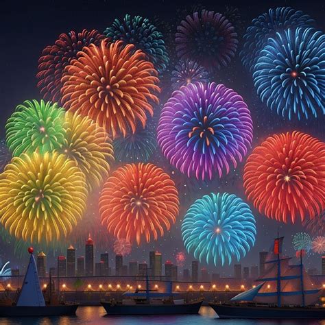 Premium AI Image | Colorful Happy New Year 2024 fireworks