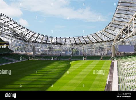 Empty rugby stadium, Aviva Stadium, Dublin, Republic of Ireland Stock ...