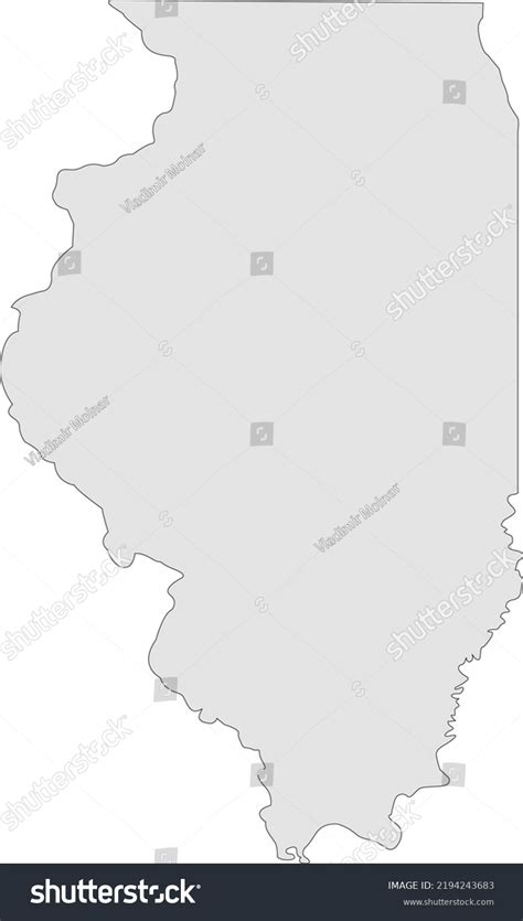 Vector Illustration Illinois Map Stock Vector (Royalty Free) 2194243683 ...