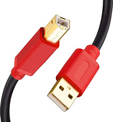 Amazon.com: Printer Cable 25Ft,Tan QY USB 2.0 High Speed Gold-Plated ...