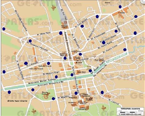 Map of Tirana city, where are taken the sample of vascular plant ...