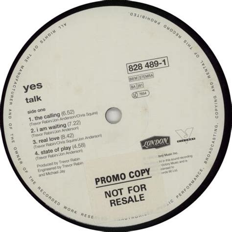 Yes Talk UK vinyl LP album (LP record) (681604)