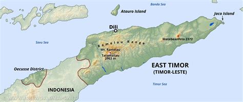 East Timor Physical Map