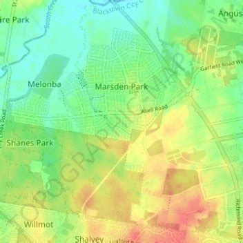 Marsden Park topographic map, elevation, relief